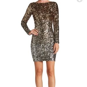 Sequin Gold Silver Ombré Party Dress